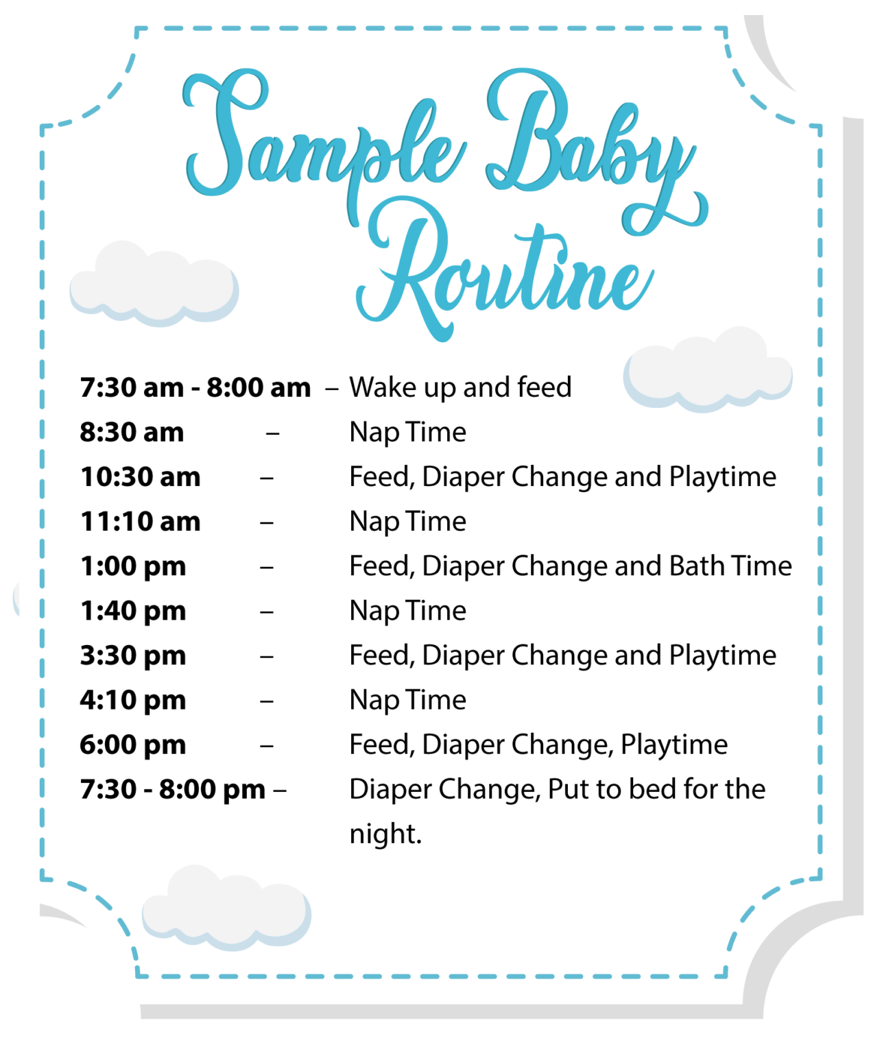 daily routine for a newborn